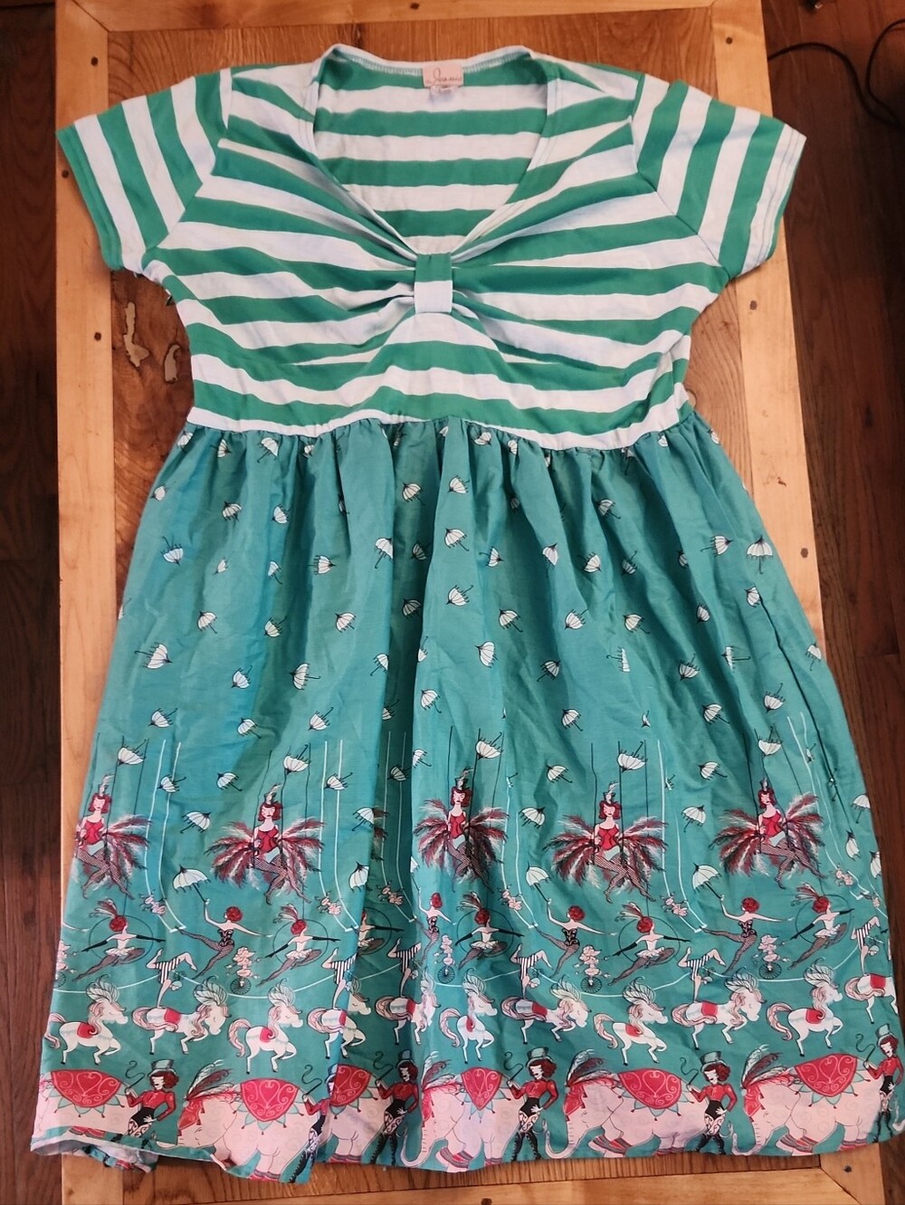Iconic Vintage Circus Print Dress Womens 3XL Like New
